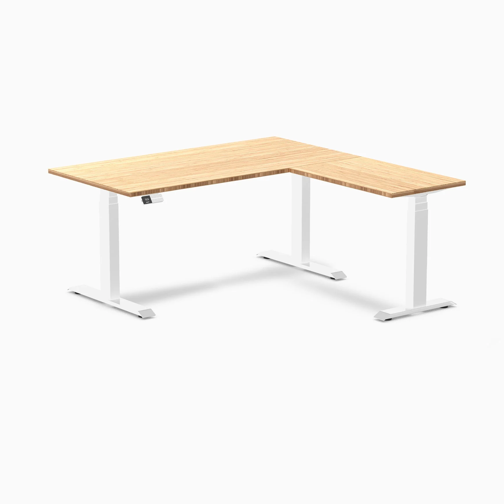 Desky Bamboo L-Shape Sit Stand Desk - Image 7