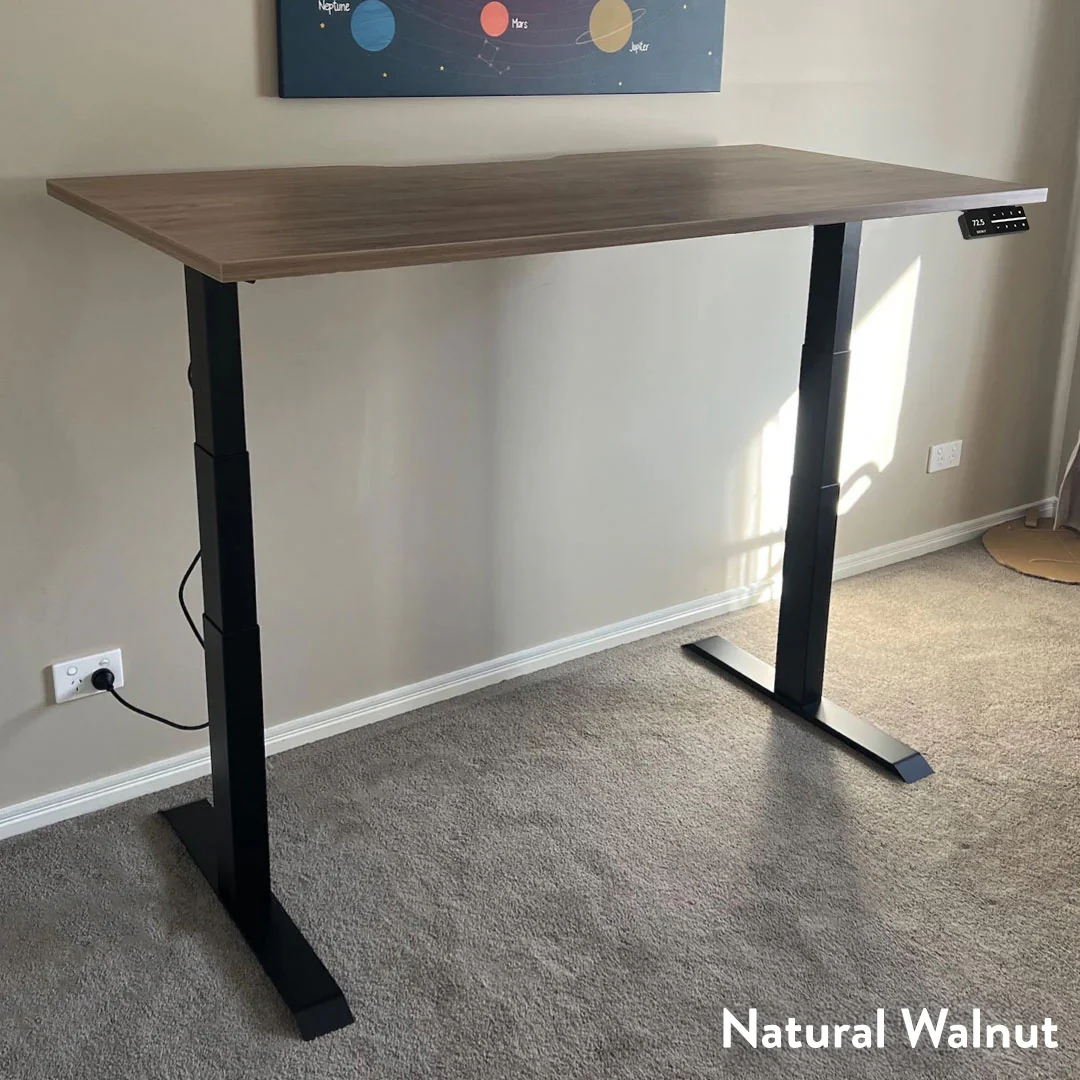 Desky Dual Scalloped Melamine Sit Stand Desk - Image 3