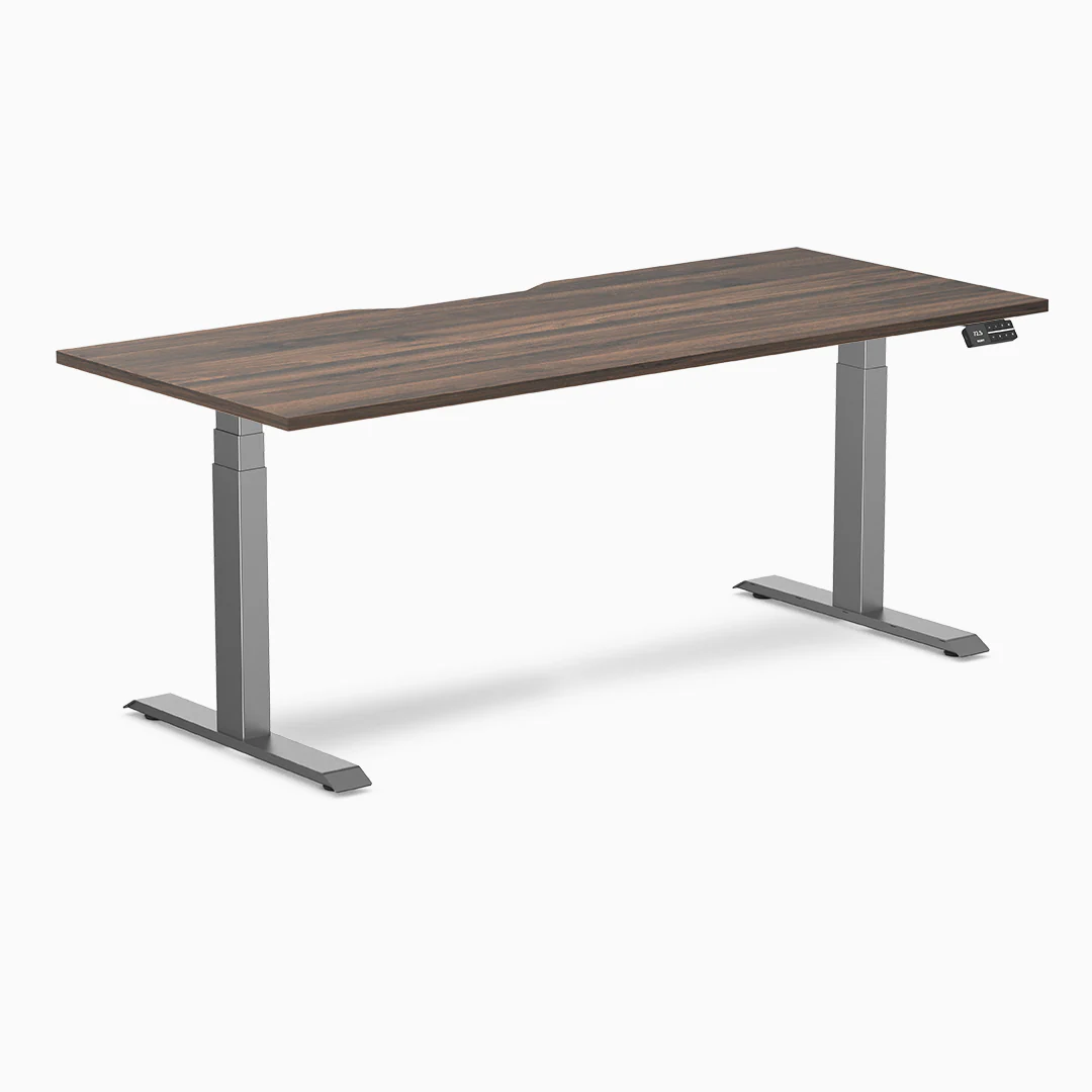 Desky Dual Scalloped Melamine Sit Stand Desk - Image 33