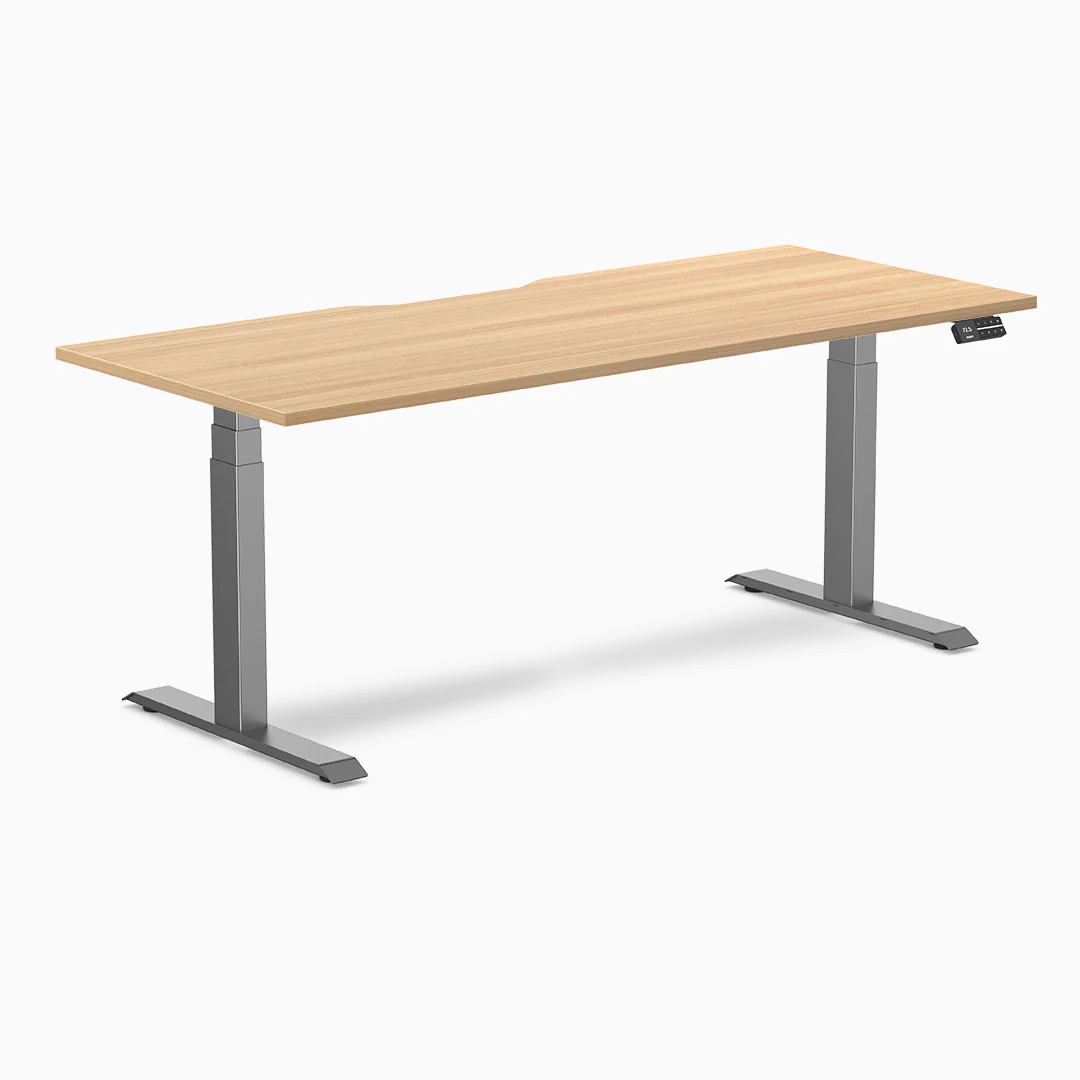 Desky Dual Scalloped Melamine Sit Stand Desk - Image 36