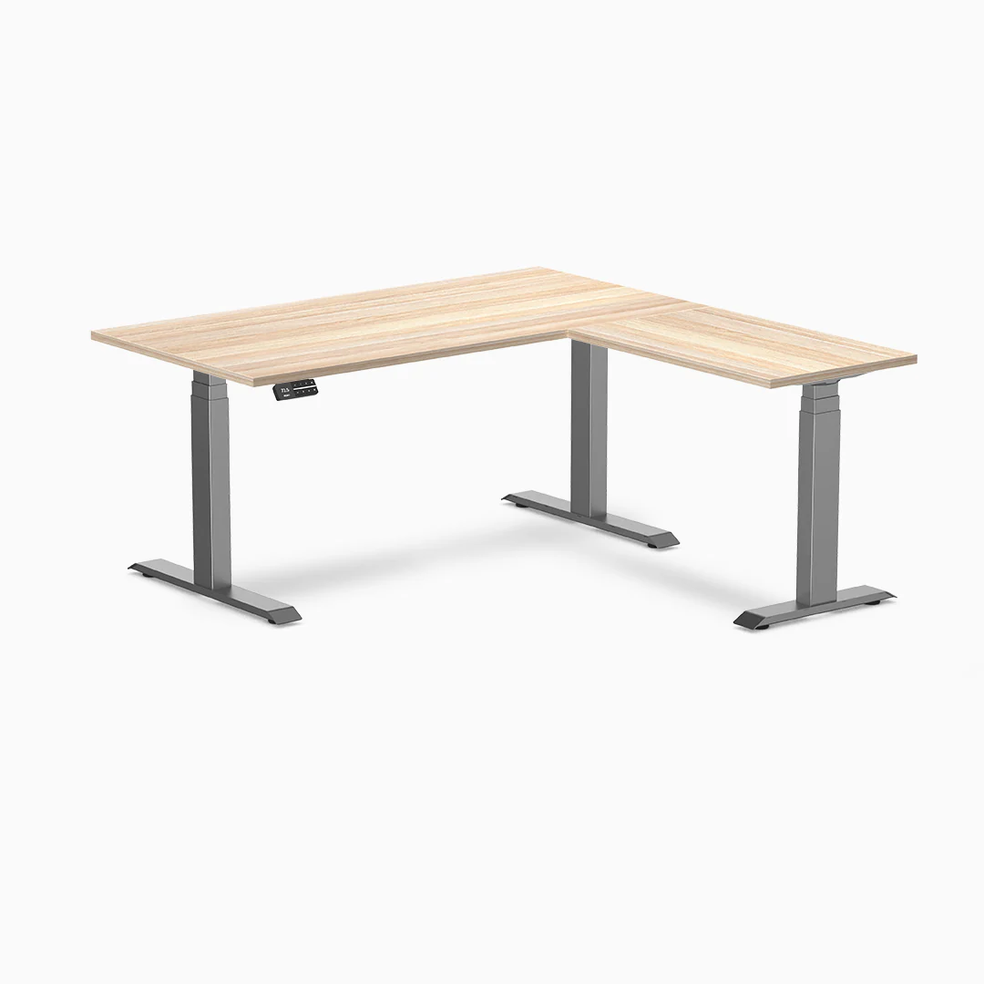 Desky Eco L-Shape Melamine Sit Stand Desk - Image 16