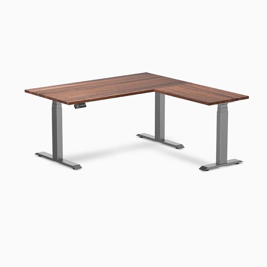Desky Hardwood L-Shape Sit Stand Desk - Image 15