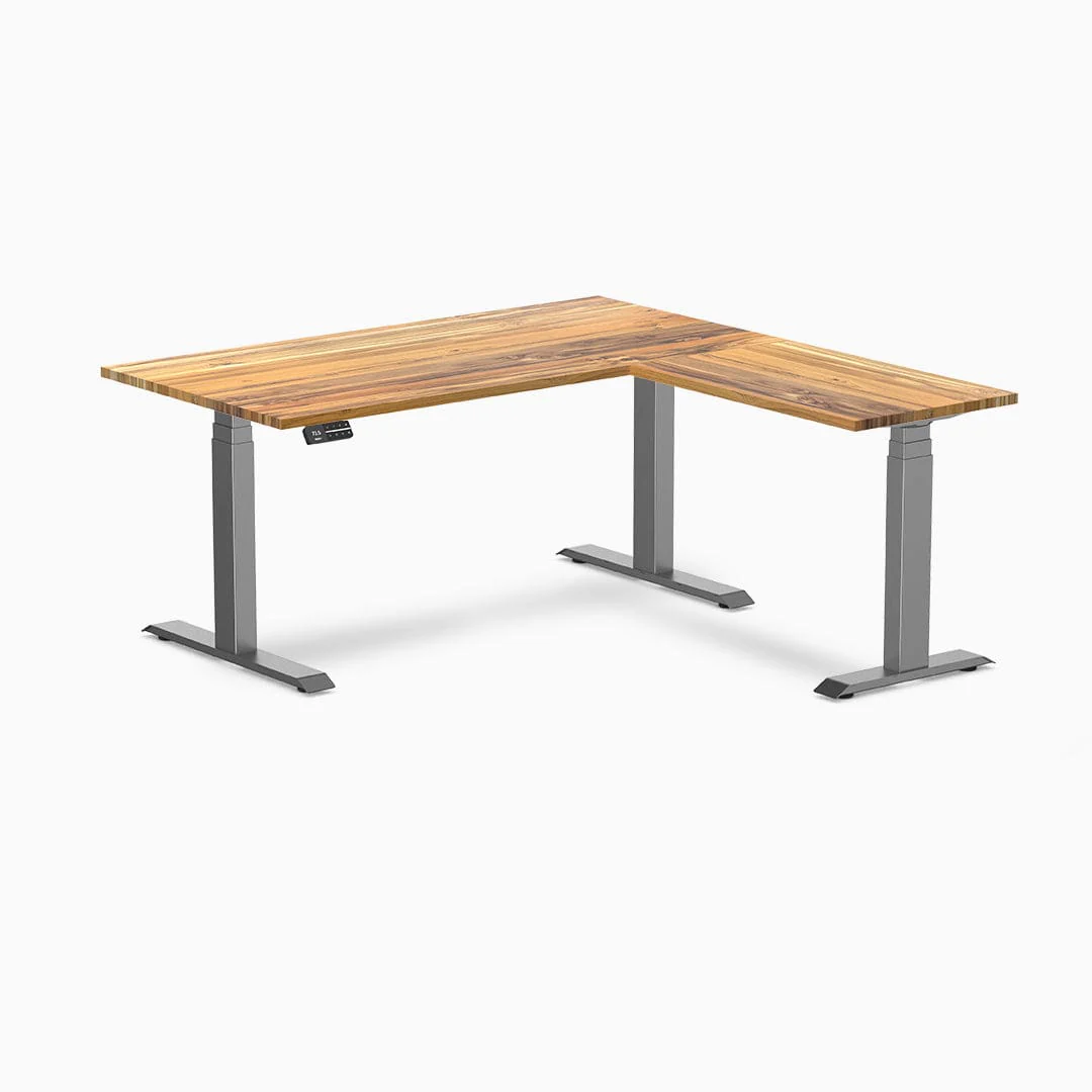 Desky Hardwood L-Shape Sit Stand Desk - Image 23