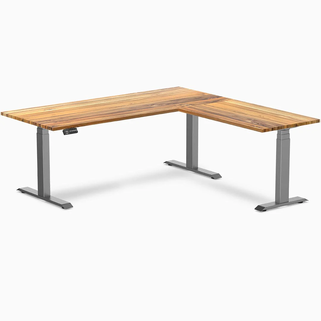 Desky Hardwood L-Shape Sit Stand Desk - Image 24