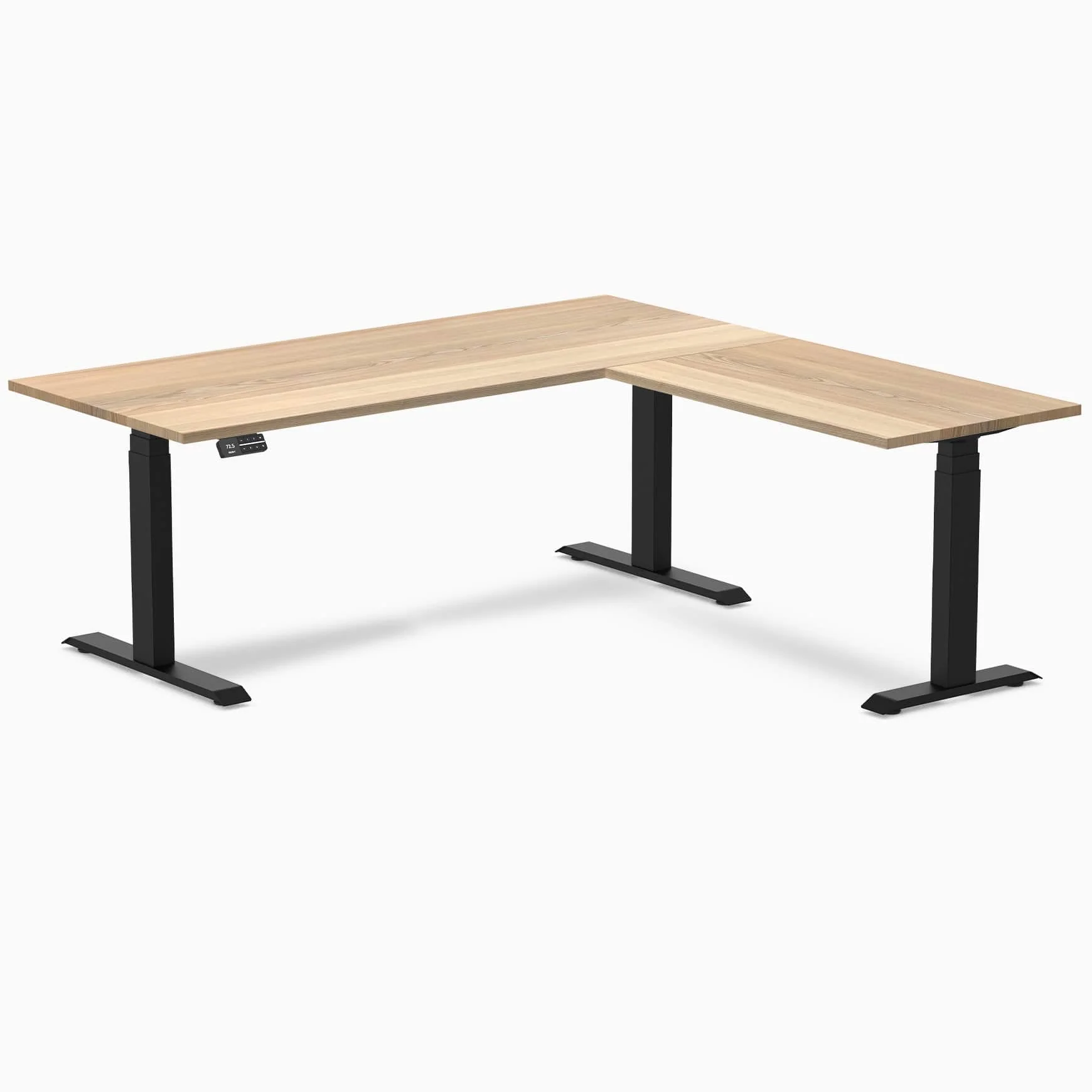 Desky Hardwood L-Shape Sit Stand Desk - Image 41