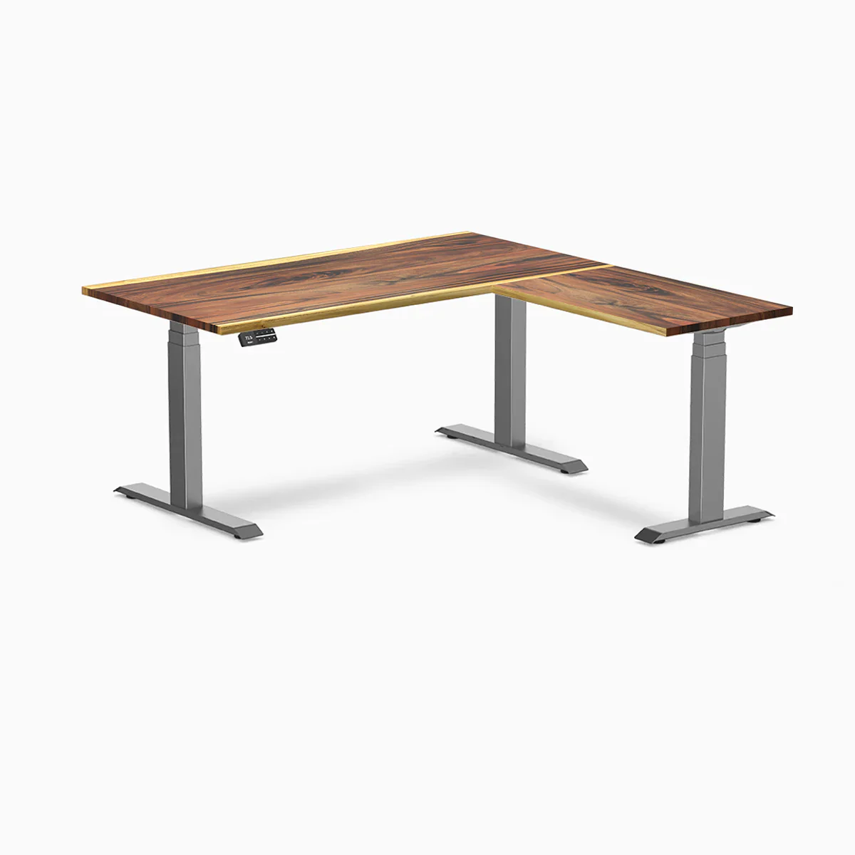 Desky Hardwood L-Shape Sit Stand Desk - Image 53