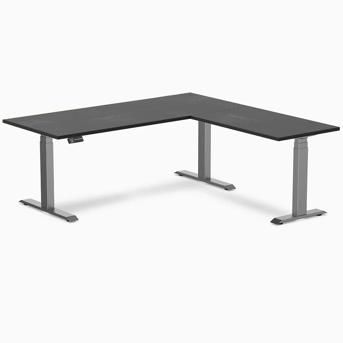 Desky Hardwood L-Shape Sit Stand Desk - Image 63