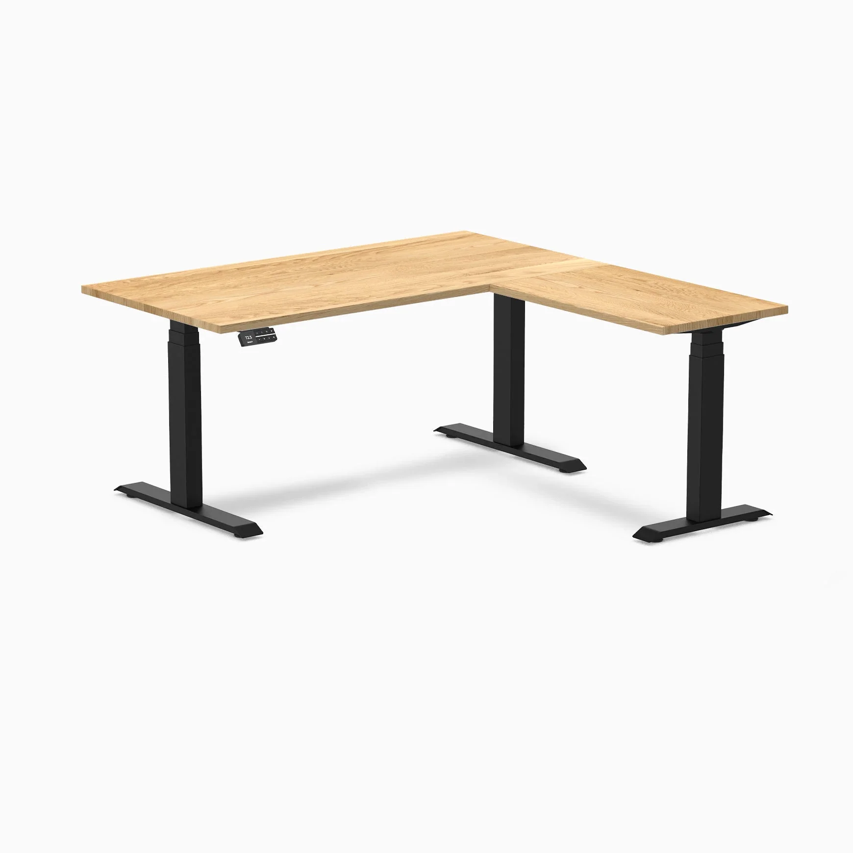 Desky Hardwood L-Shape Sit Stand Desk - Image 65